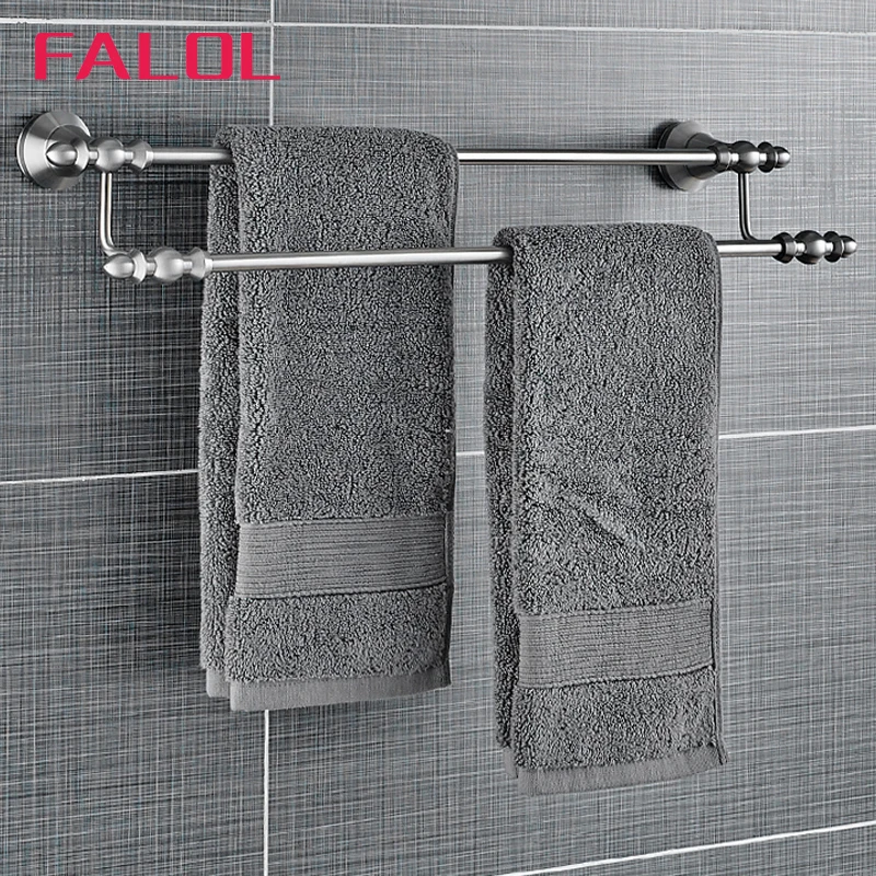 Double Bathroom Towel Bar Factory Modern 304 Stainless Steel Round