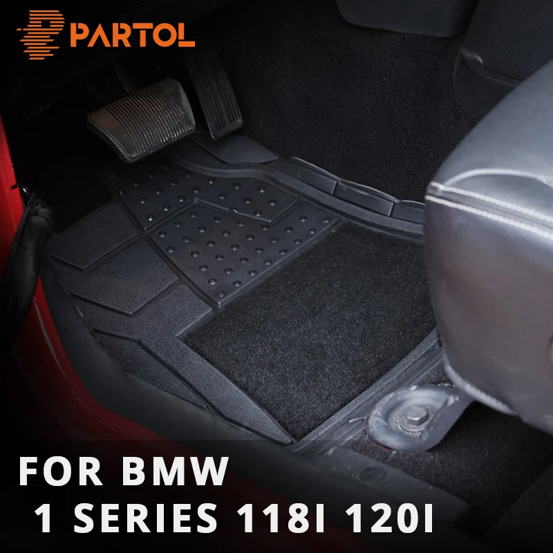 

Partol 4Pcs/Set Crop- DIY Universal Car Floor Mats PVC Waterproof Durable Carpet Trimmable Floor Mats for BMW 1 series 118i 120i
