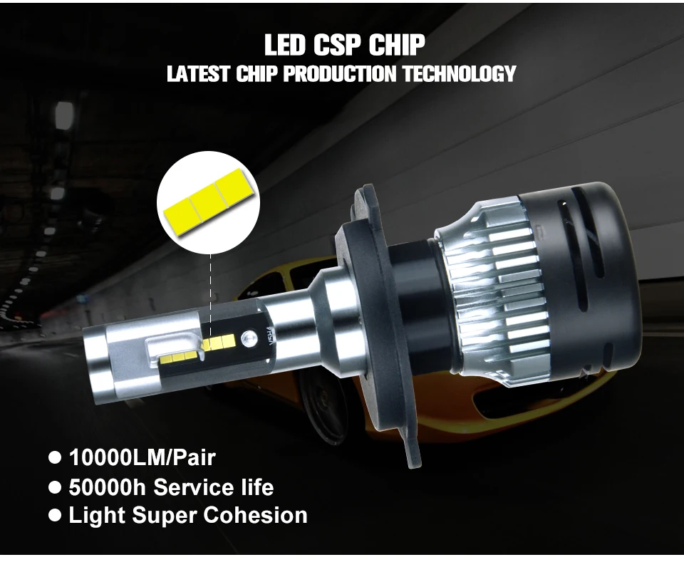 H4 H7 Led Car Headlight H15 LED Bulb H1 H11 HB4 HB3 9005 9006 9012 12V 50W 6500K 10000LM 9007 9004 CSP Auto Headlamp Fog Light (4)