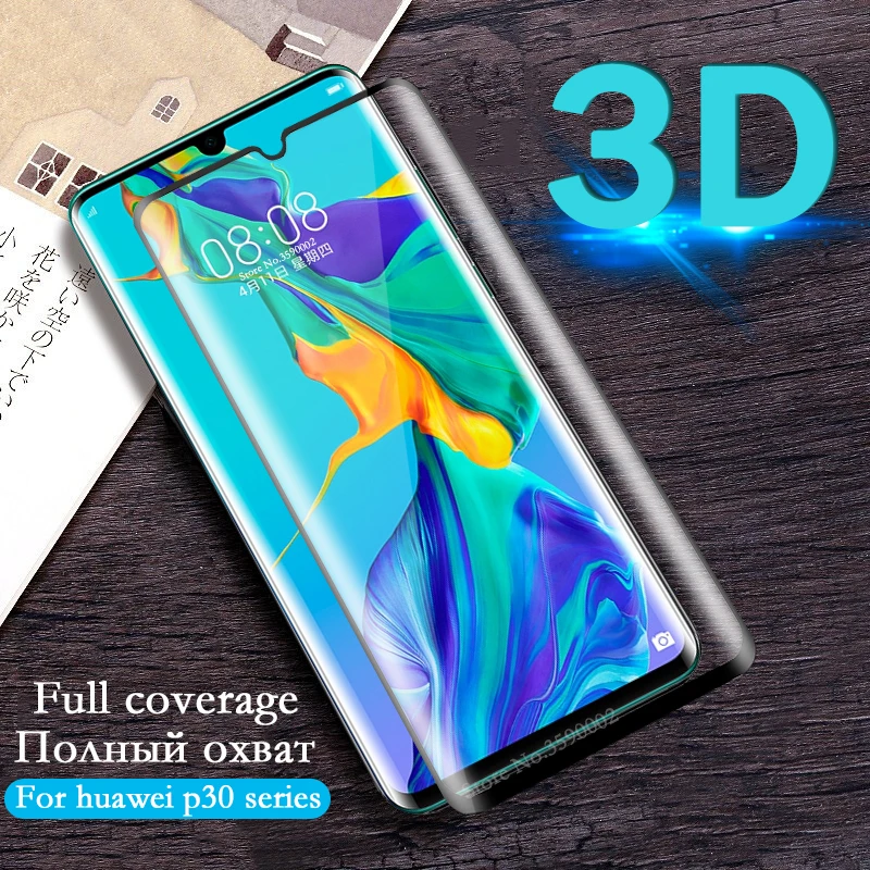 3D изогнутое закаленное стекло для huawei p30 pro Защитная пленка экрана lite световая huawe