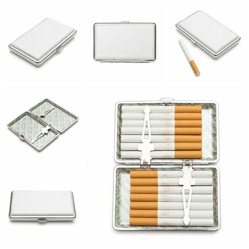 Чехол для сигарет, карман-коробка, 7 однотонных цветов, кожаный чехол для табачных сигарет, держатель, контейнер для курения, чехол для 14 сигарет