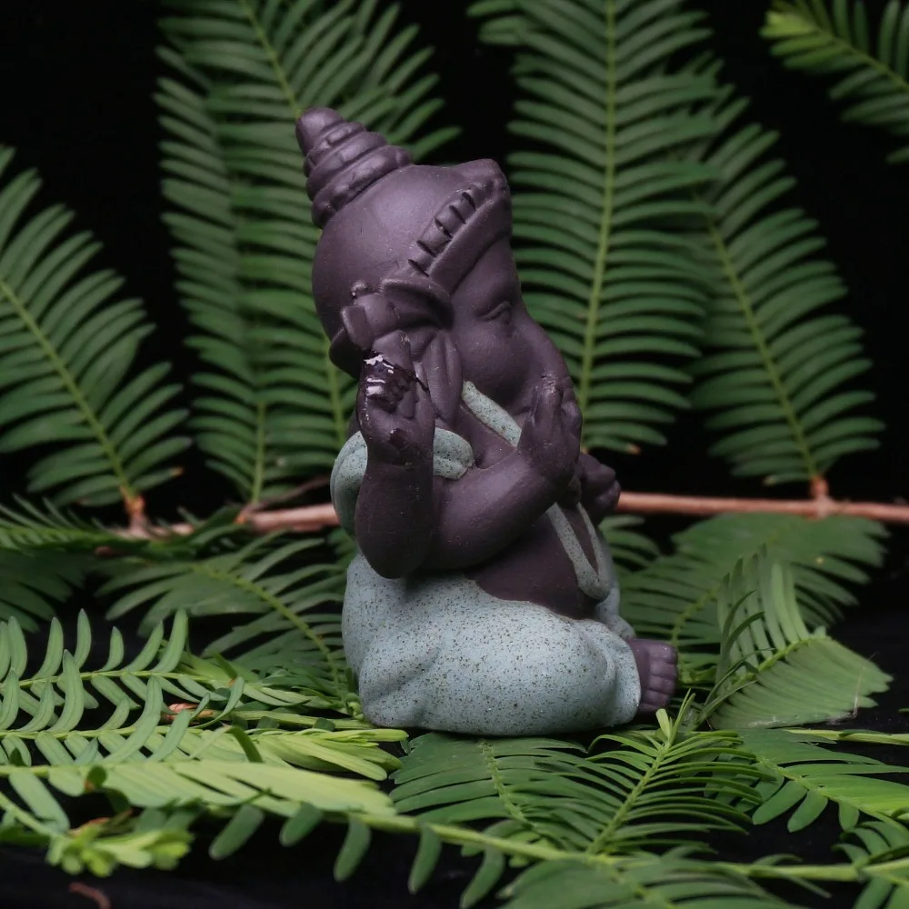 Estatuas de Buda de cerámica púrpura arena elefante Dios figurillas decoración del hogar Ganesha mascota decoración maceta paisaje jardín Estatuas de Buda de cerámica púrpura arena elefante Dios figurillas decoración del hogar Ganesha mascota decoración maceta paisaje jardín