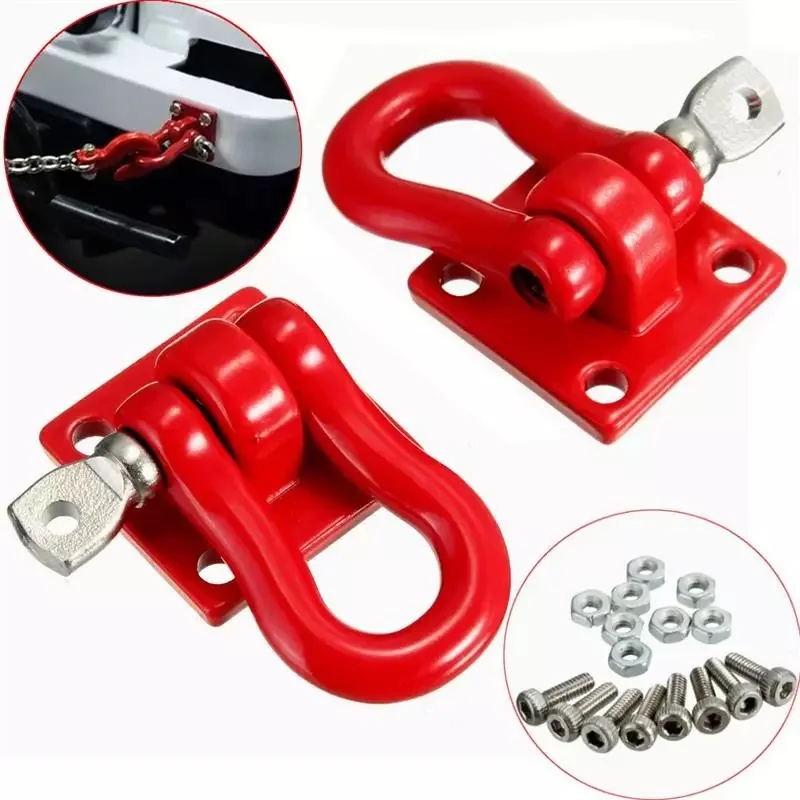 

2pcs RC Car Metal Trailer Shackle Rescue Tow Hook for 1/10 RC Crawler Traxxas TRX4 Axial SCX10 90046 RC4WD D90 TF2 Tamiya CC01