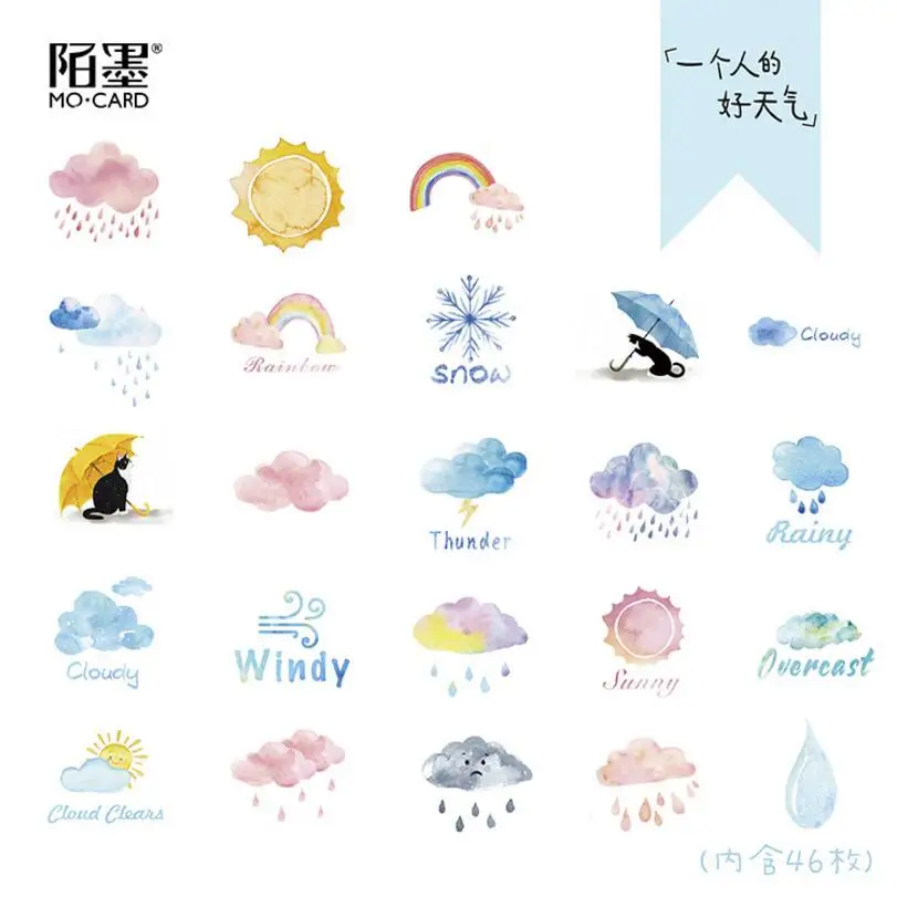 46 Pcs/lot Good Weather Mini Paper Sticker Decoration DIY Ablum Diary Scrapbooking Label Sticker Kawaii Stationery