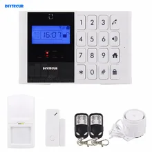 DIYSECUR беспроводной GSM SMS домофон/монитор охранная домашняя сигнализация ЖК-экран двусторонняя SOS говорящая сигнализация+ Пароль Клавиатура