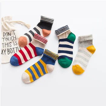 

1 Pair Casual Women Socks Chromatic Stripe Socks Woman Design Clothing Fashion Designer Style Cute Cotton Socks Random Delivery