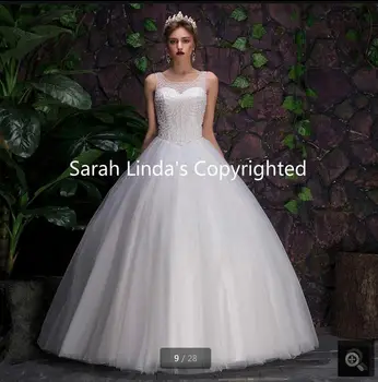 

2016 ball gown puffy beading sequined wedding dress sleeveless princess long bride gowns sparkly formal wedding dresses