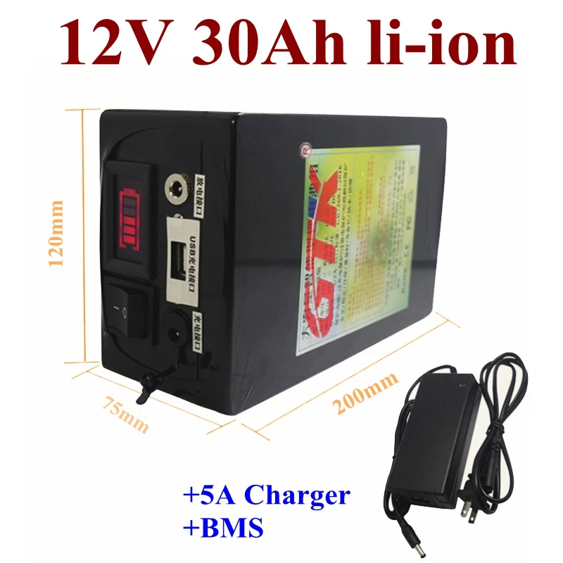12v 30Ah комплект литий ионных батарей 3 7 V 18650 Держатель батареи с 50A bms 4S для 12В 600W armin