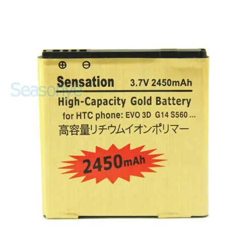 Золотистый сменный аккумулятор Seasonye BG86100 2450 мАч для HTC Sensation XE 4G G14 Z710E Z710T EVO 3D X515M Z715E
