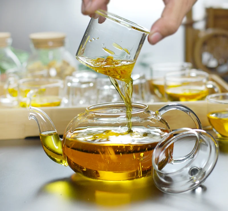 Best Price Heat Resistant Glass Tea Pot Flower Tea Set Puer Kettle Coffee Teapot Convenient With