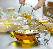 Beste Preis Hitzebeständigem Glas Teekanne Blume Tee Puer Wasserkocher Kaffee Teekanne Bequem Mit Infuser Office Home Teaset