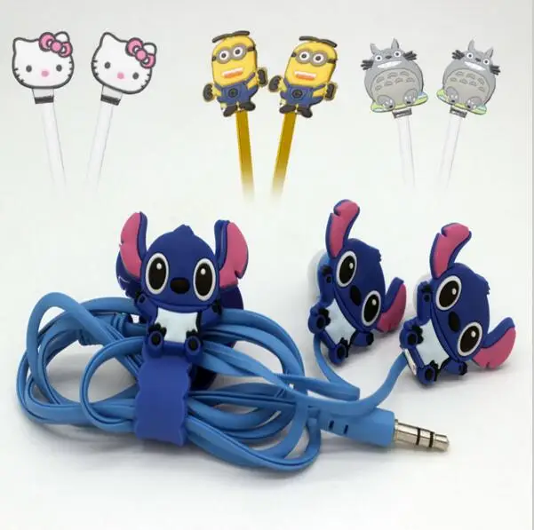 

New cutecartoon quality noodles stitch earphones 3.5mm jake stereo earphone for iphone5 5s SE samsung galaxy xiaomi