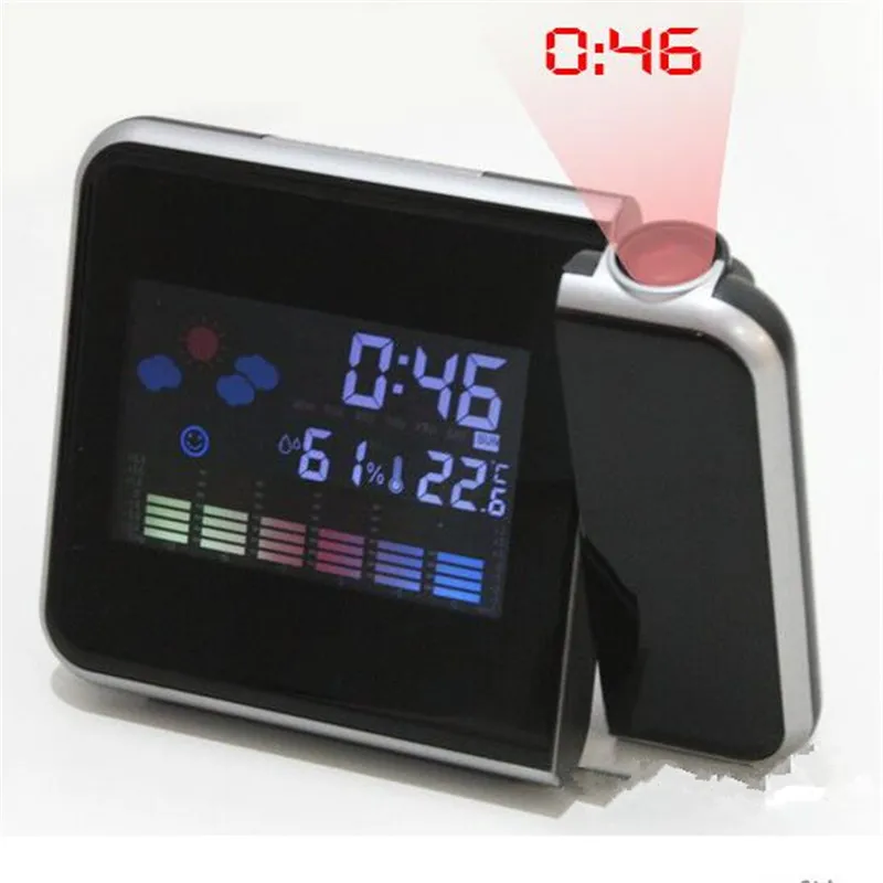 

Projection Desktop Alarm Clock Digital Date Snooze luminous Backlight Projector Table Led Clock With Time calendar humidity