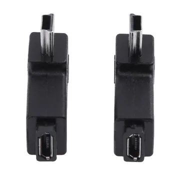 

NEW Portable 2Pcs/lot Black Micro USB Female To Right / Left 90 Degree Mini USB Male Adapter Connector