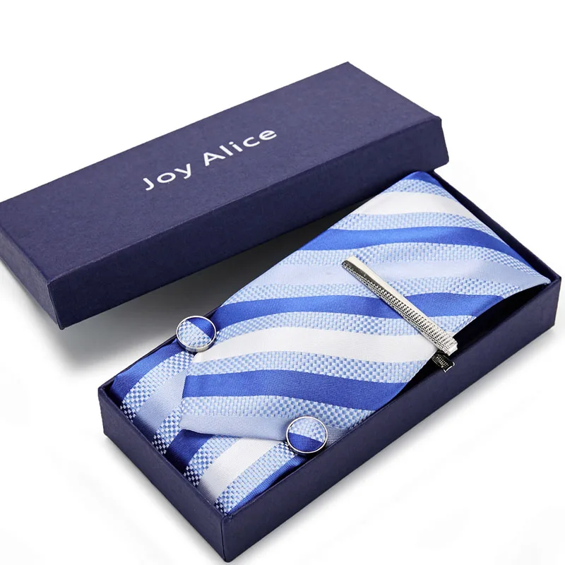  2019 mens fashion tie set silk ties for men tie handkerchief cufflinks&pin gift box packing men's c