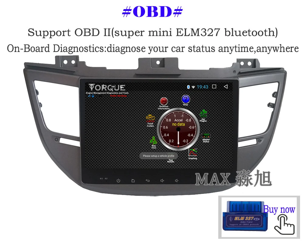Cheap MAX Android 8.1.0 Car DVD Player For Hyundai Tucson 2015 2016 2017 GPS Navigation System Radio WiFi Steering wheel control 12