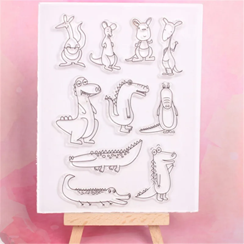 Крокодил прозрачный чистый силикон штамп/печать для DIY Скрапбукинг/фотоальбом