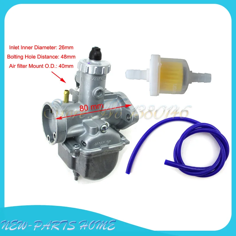 Mikuni Carby VM22 26mm Carburetor & Fuel Hose & Fuel Filter For 125cc