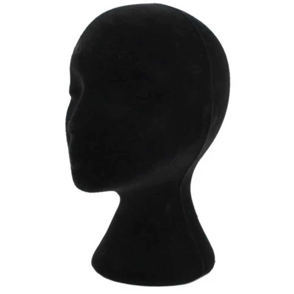 

Female Styrofoam Mannequin Black Wig Glasses Hat Display Stand Popular Foam Head Model Storage Holders White 1PC