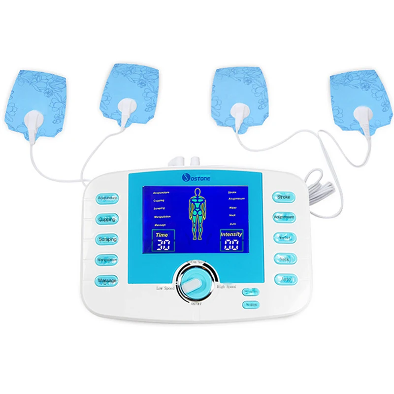 10 Modes Tens Acupuncture Therapy Massager Electric Body Slimming Pulse Muscle Relax Pain Relief Stimulator Health Care + 4 pads