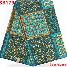Горячая африканская ткань для платья африканская восковая печать ткань tissus воск ткани для пэчворка 12 ярдов хлопок ткань BB179