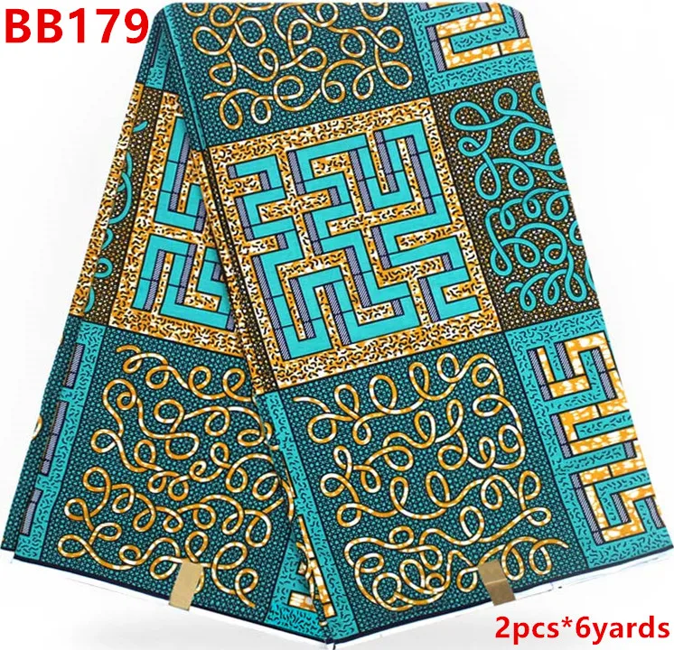 

Hot sale african fabric for dress african wax prints fabric tissus wax fabrics for patchwork 12yards 100% cotton fabric BB179
