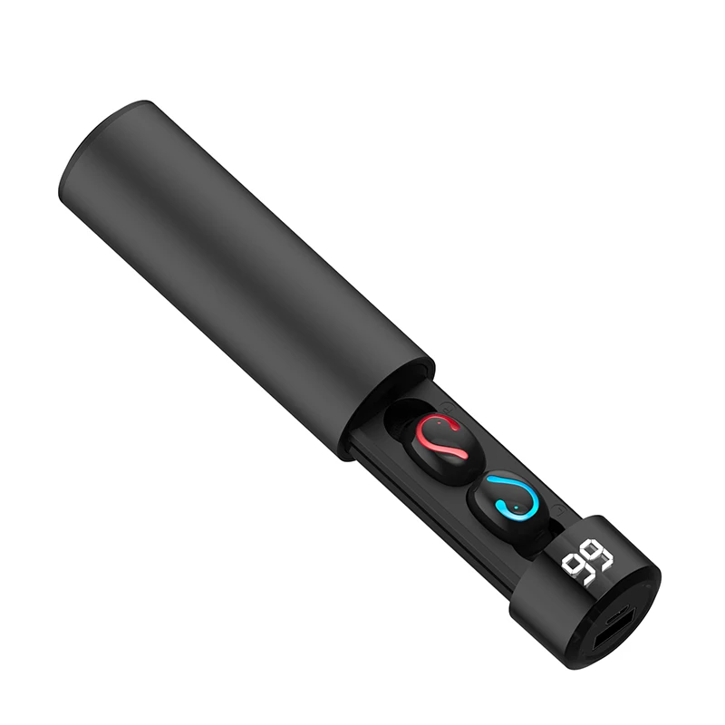 Q67-Black ESVNE TWS 5,0, Bluetooth, беспроводные наушники, спортивные наушники для телефона, стерео наушники, гарнитура, наушники, зарядная коробка, дисплей питания - Цвет: Q67-Black