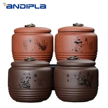 Фиолетовая глина yixing контейнеры для чая ручная роспись креативный чай Caddy из фиолетовой глины Zhu Mud чайный набор приправа закупориваемая банка пищевая бутылка для хранения