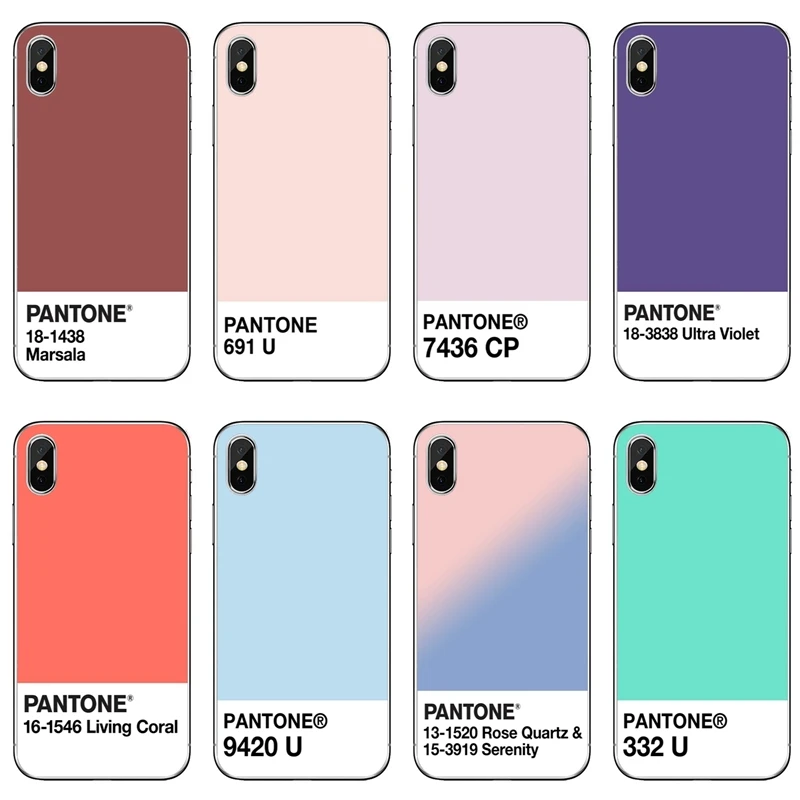 caliente pantone colour phone case for iphone 8 7 6s 6 plus xr x xs max se 5s 5c 5 4s 4 ipod touch soft cover