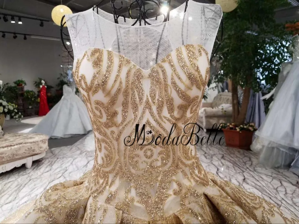 Modabelle Gold Sequin Ball Gown - Elegant Arabic Luxurious Evening Dresses image 6