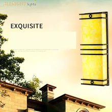 Европейский стиль для внутреннего и наружное настенное крепление лампа металлический прямоугольник тень мраморный материал для спальни гостиная Парк Отель