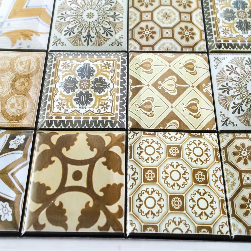 Modern 3D Style Tiles Waterproof Self-adhesive Stickers Home Bathroom Kitchen Wall Stickers Decoration