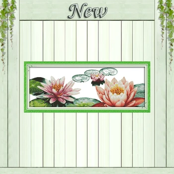 

Lotus in Summer flowers home decor painting counted printed on canvas DMC 11CT 14CT Cross Stitch kits embroidery needlework Sets
