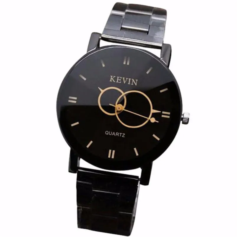 Дизайн женские часы модные черные Круглый циферблат нержавеющая сталь Ремешок кварцевые наручные часы мужские подарки relogios feminino