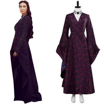 

GoT S8 Game of Thrones Melisandre Red Hexagon Dress Cosplay Costumes Women Dresses Carnival Party Halloween Full Set Uniform