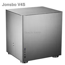 Оригинальный серебристый HTPC корпус Jonsbo V4S V4 MATX с полностью алюминиевым 1,5 мм, 3,5 дюйма HDD, USB3.0 5 Гбит/с, разъем PCI