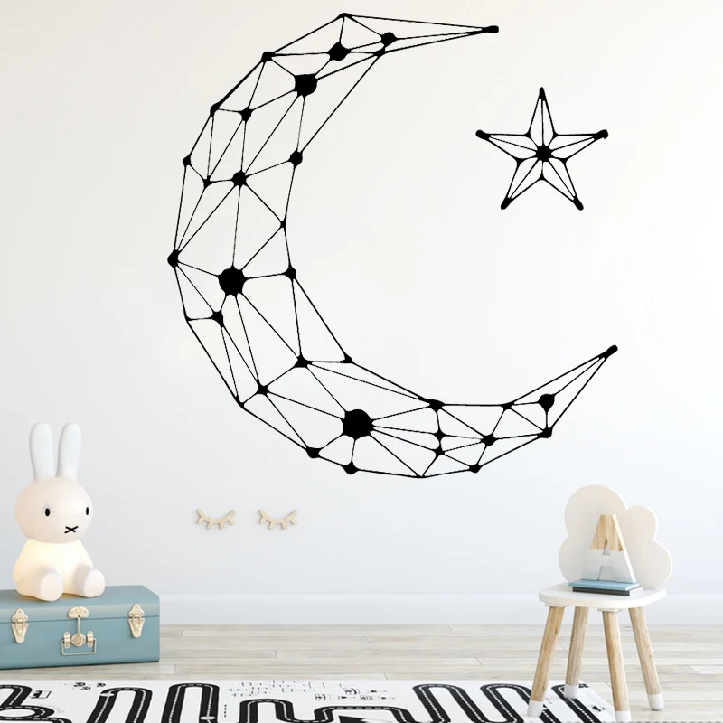 

Stars Moon Wall Sticker PVC Wall Art Stickers Modern Fashion Wallsticker Home Decoration Accessories for Living Room Bedroom
