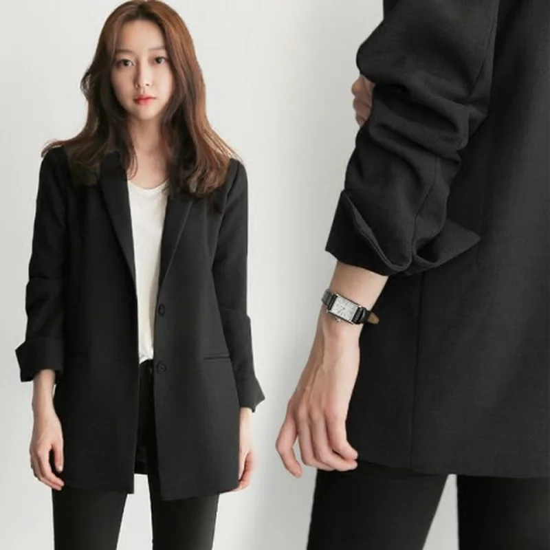 Vadim Blazer Mujer Blazer Feminino Spring And Autumn Ladies Small Suit Two Button In The Coat Slim Size Large Business Women