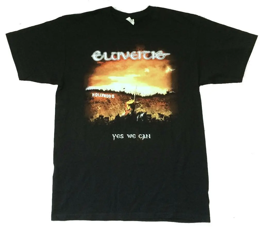 Eluveitie Голливуд да мы можем черная футболка новый официальный | Мужская одежда