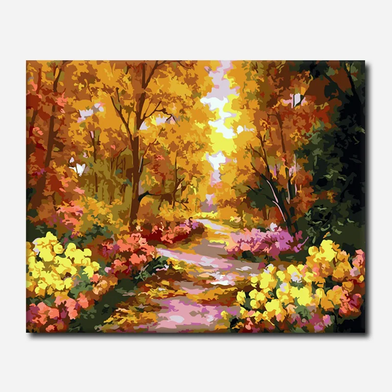 

Frame Romantic Flower DIY Painting By Numbers Landscape Modern Wall Art Canvas Hand Painted Paint By Number For Home Art
