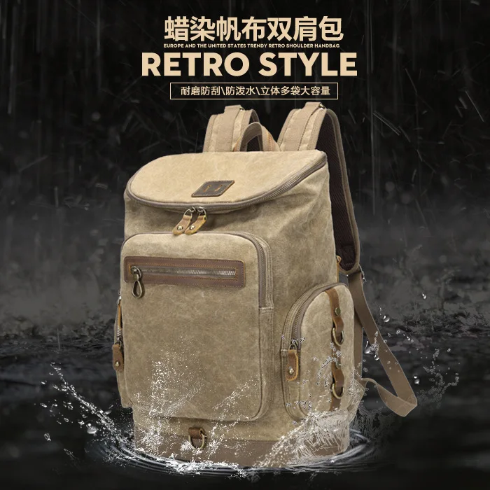 

Oil Bag Fashion Package Large Capacity Functional Casual Backpack