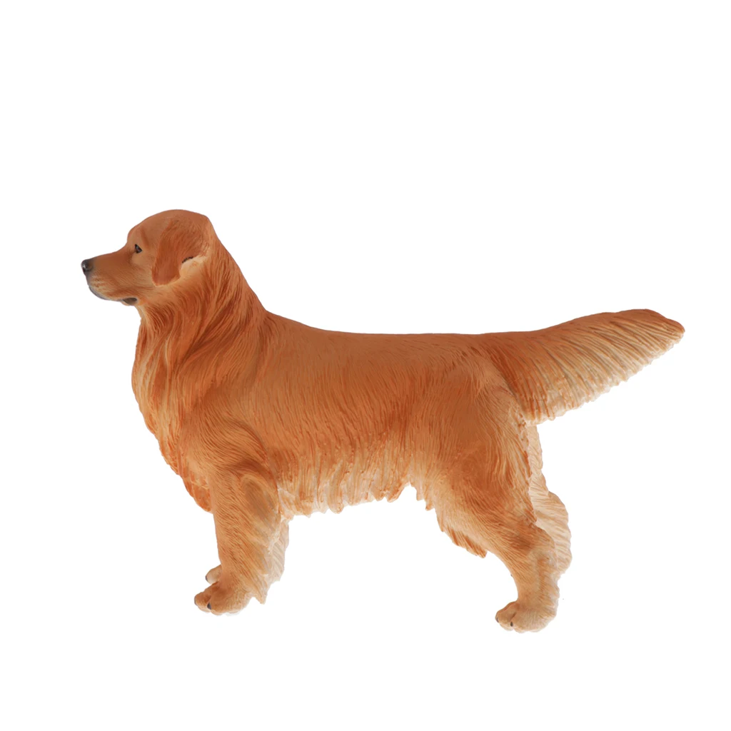 MagiDeal Lovely Plastic Animal Golden Retriever Figurine Home Display Decor