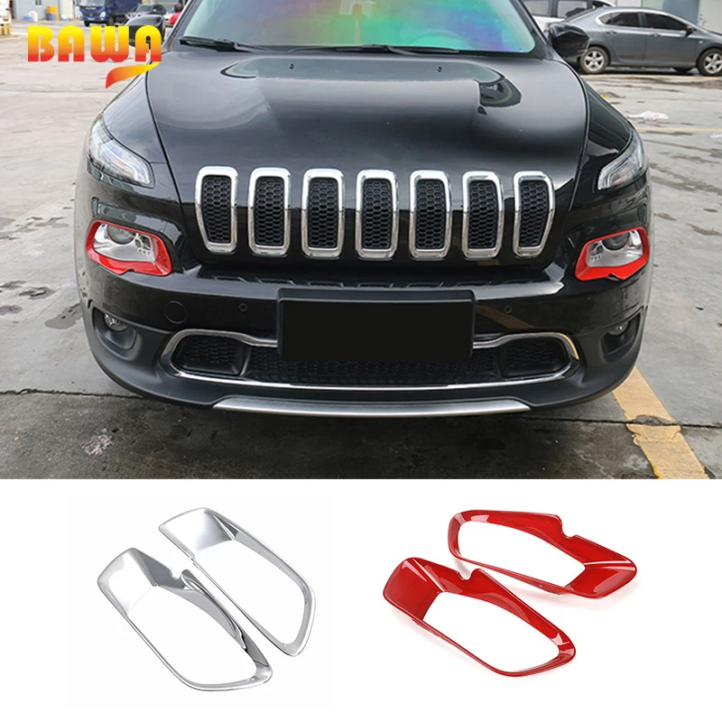 BAWA Car Stickers ABS Front Headlight Lamp Eyebrow Decoration Cover for