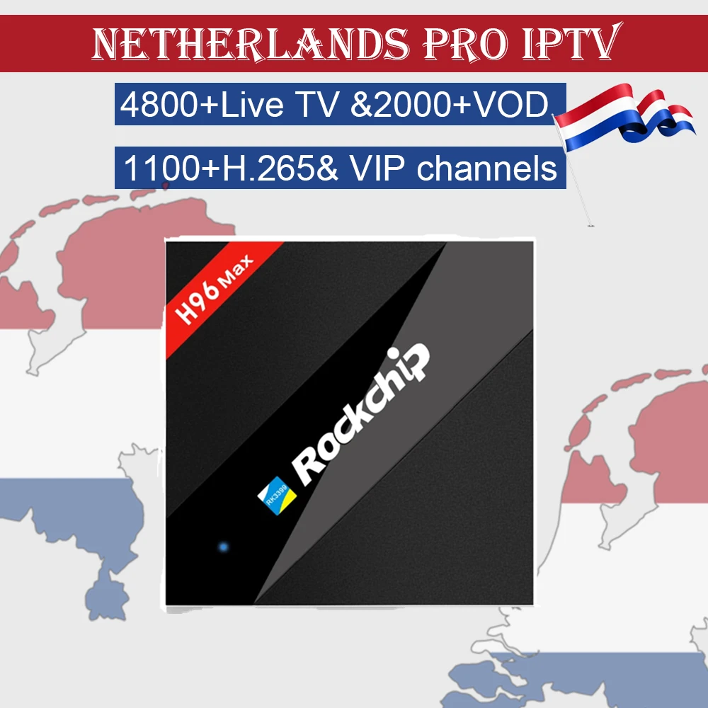 GOTiT тюнер для просмотра телеканалов Нидерландов Box H96 MAX 4G 32G Android 6,0 Скандинавская Европа IPTV 5000+ каналы K3399 шесть ядер Смарт иврит IPTV Box