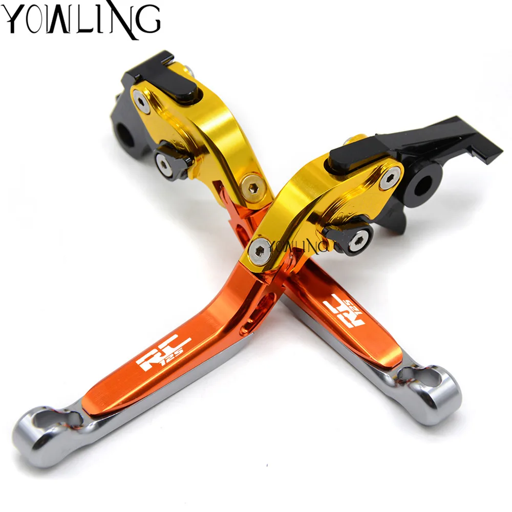 Laser LOGO RC125 Для KTM RC125 2011- 2012 2013 Аксессуары для мотоциклов Складной Выдвижная сцепные рычаги - Цвет: Laser LOGO RC125
