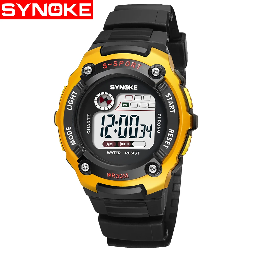 

SYNOKE 2019 Fashion Waterproof Watch Children Kids Boy Watches Digital LED Quartz Alarm Date Sports Electronic Quartz Wrist