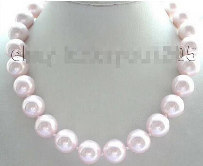 

Free shipping >>@ >816 Natural 16mm Pink Round Shell Pearl Necklace!