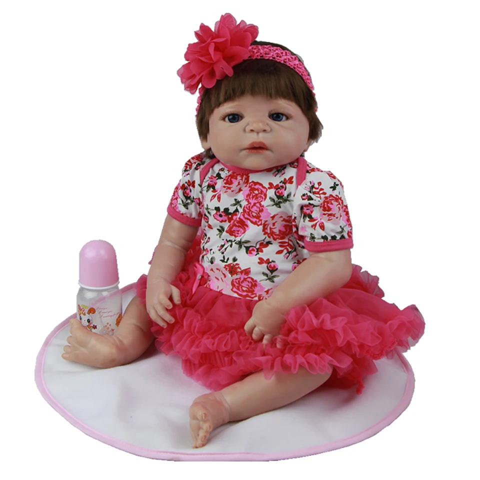 

KEIUMI 57 cm Baby Doll Toys Handmade 23'' Princess Reborn Baby Doll Full Body Silicone Lifelike Baby Girl Kids Birthday Gifts
