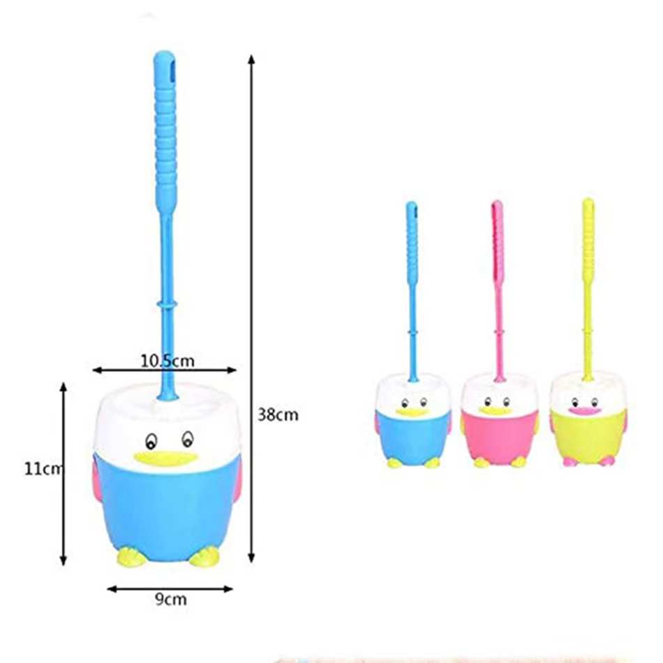GESEW щетка для унитаза мультяшный Пингвин Нескользящая ручка напольная пластиковая длинная ручка щетка для ванной Аксессуары для ванной комнаты
