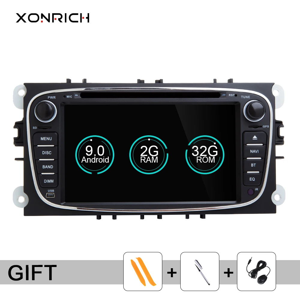 

Xonrich Car Multimedia Android 9 GPS 2 Din car dvd player for FORD/Focus 2 S-MAX/Mondeo 4 C-MAX/Galaxy Kuga Car Radio Navigation